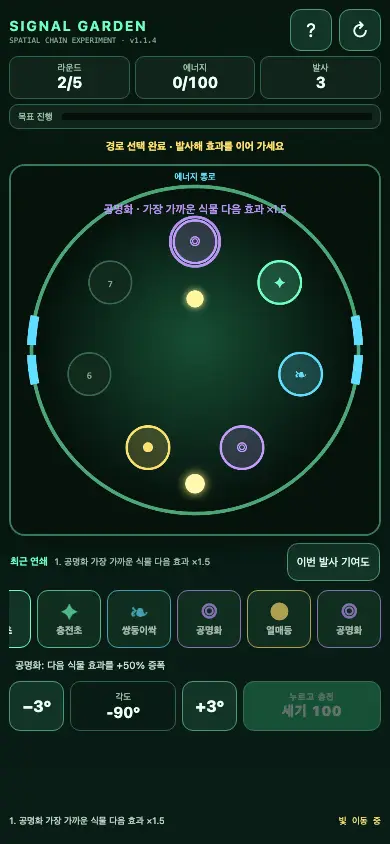 Signal Garden 게임 화면